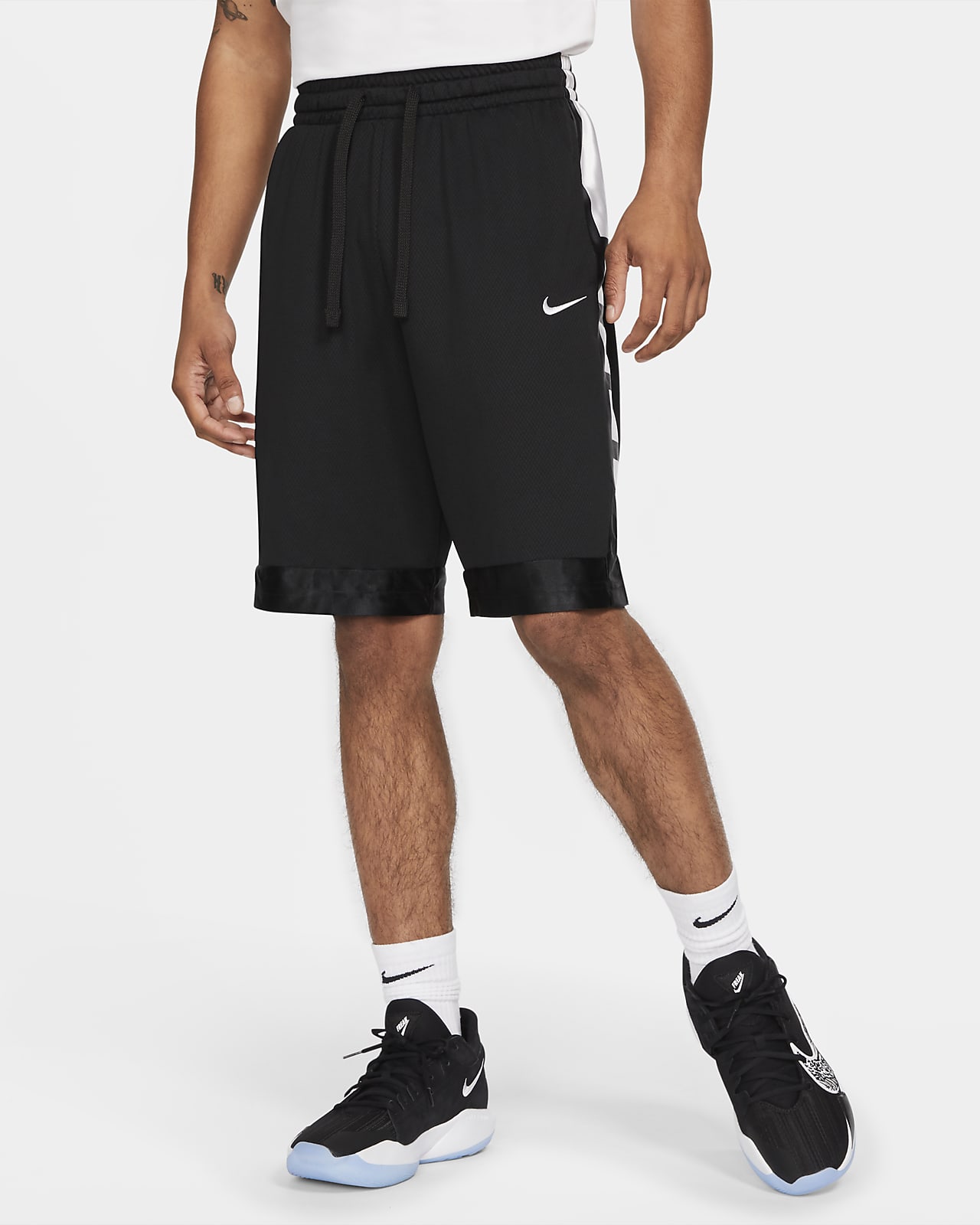 nike men's dry elite stripe basketball shorts