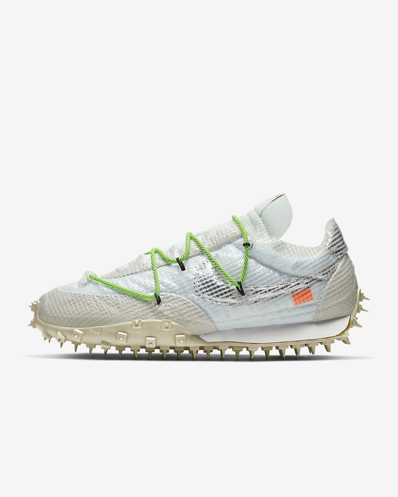 nike off white waffle racer on foot