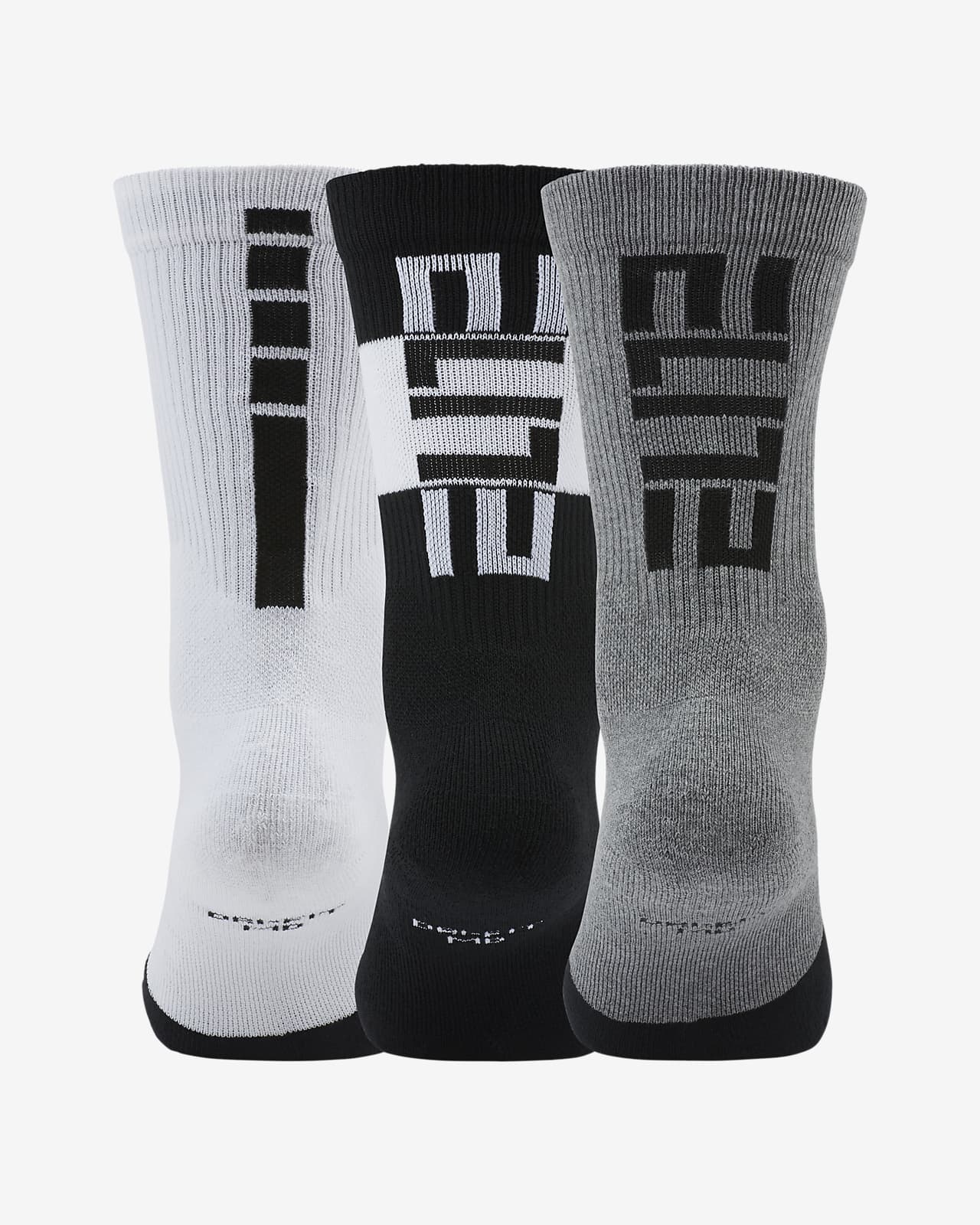 Nike Elite Versatility Mid Basketball Socks in White for Men