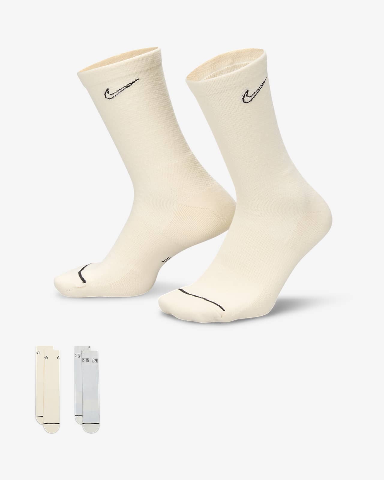 Středně vysoké ponožky s tlumením Nike Everyday Plus (2 páry)