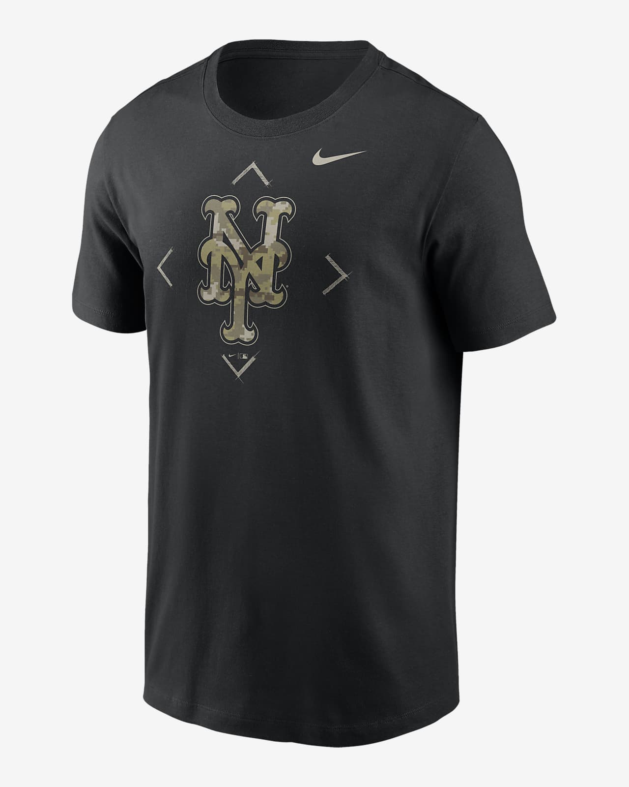 Men's Nike Black New York Mets Camo Logo T-Shirt