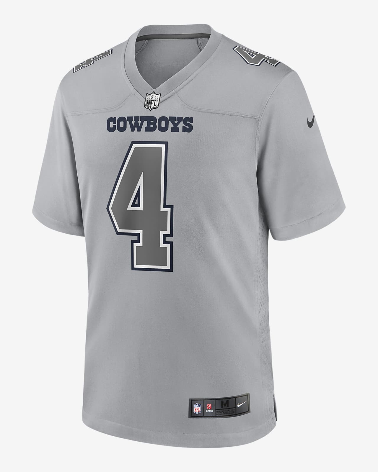 Men's Nike Dak Prescott Gray Dallas Cowboys Atmosphere Fashion Game Jersey Size: Small