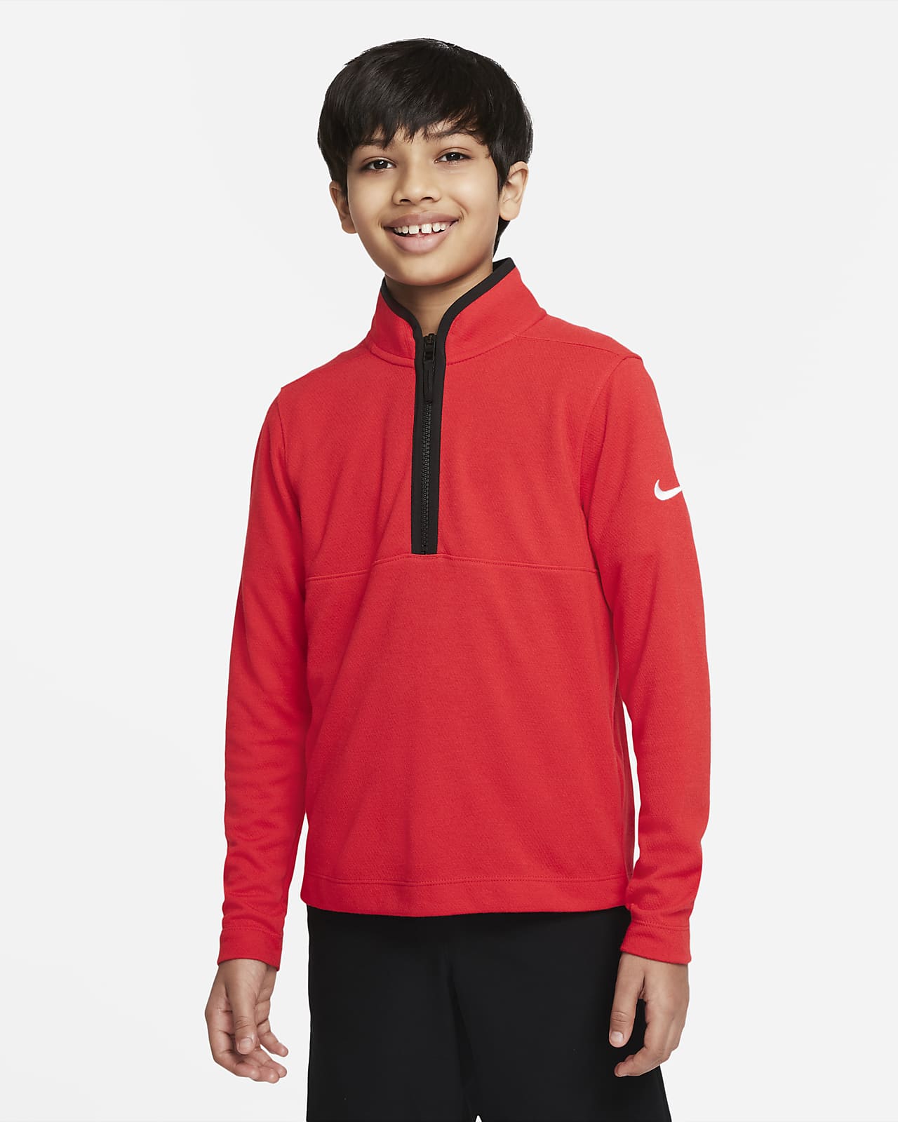 nike dri fit half zip red