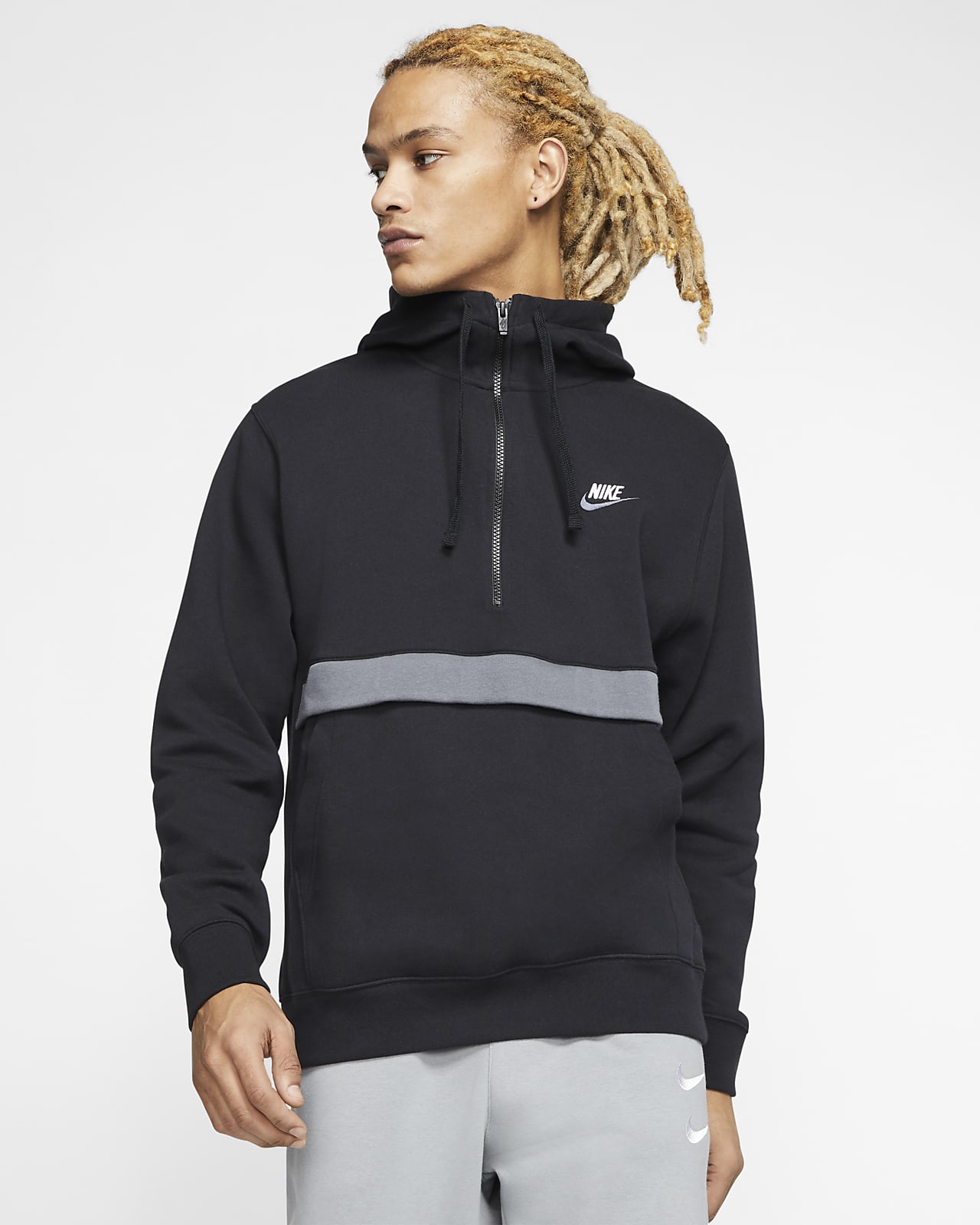 Huvtröja Nike Sportswear Club Fleece med halv dragkedja för män Huvtröja Nike Sportswear Club Fleece med halv dragkedja för män