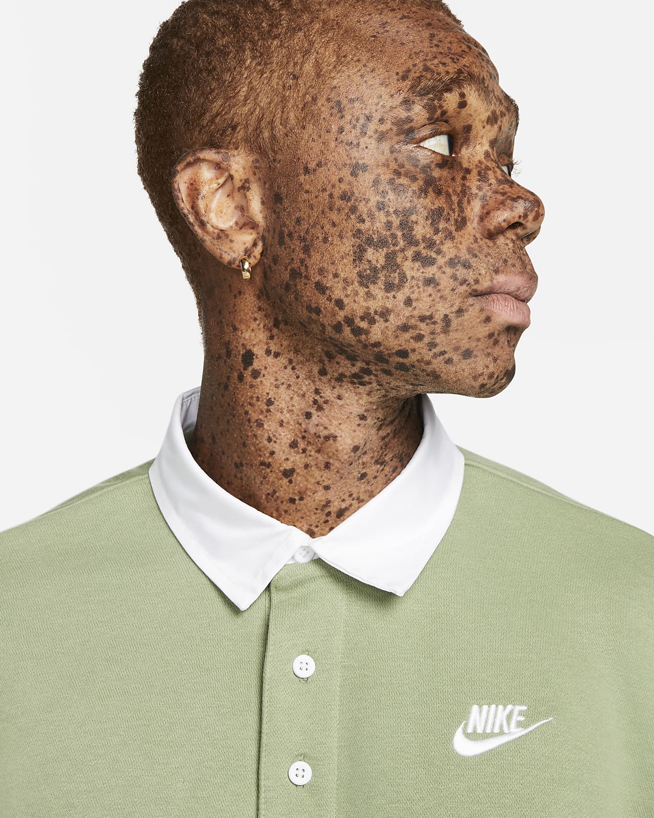 Nike Club Fleece Men's Brushed-Back Long-Sleeve Polo.