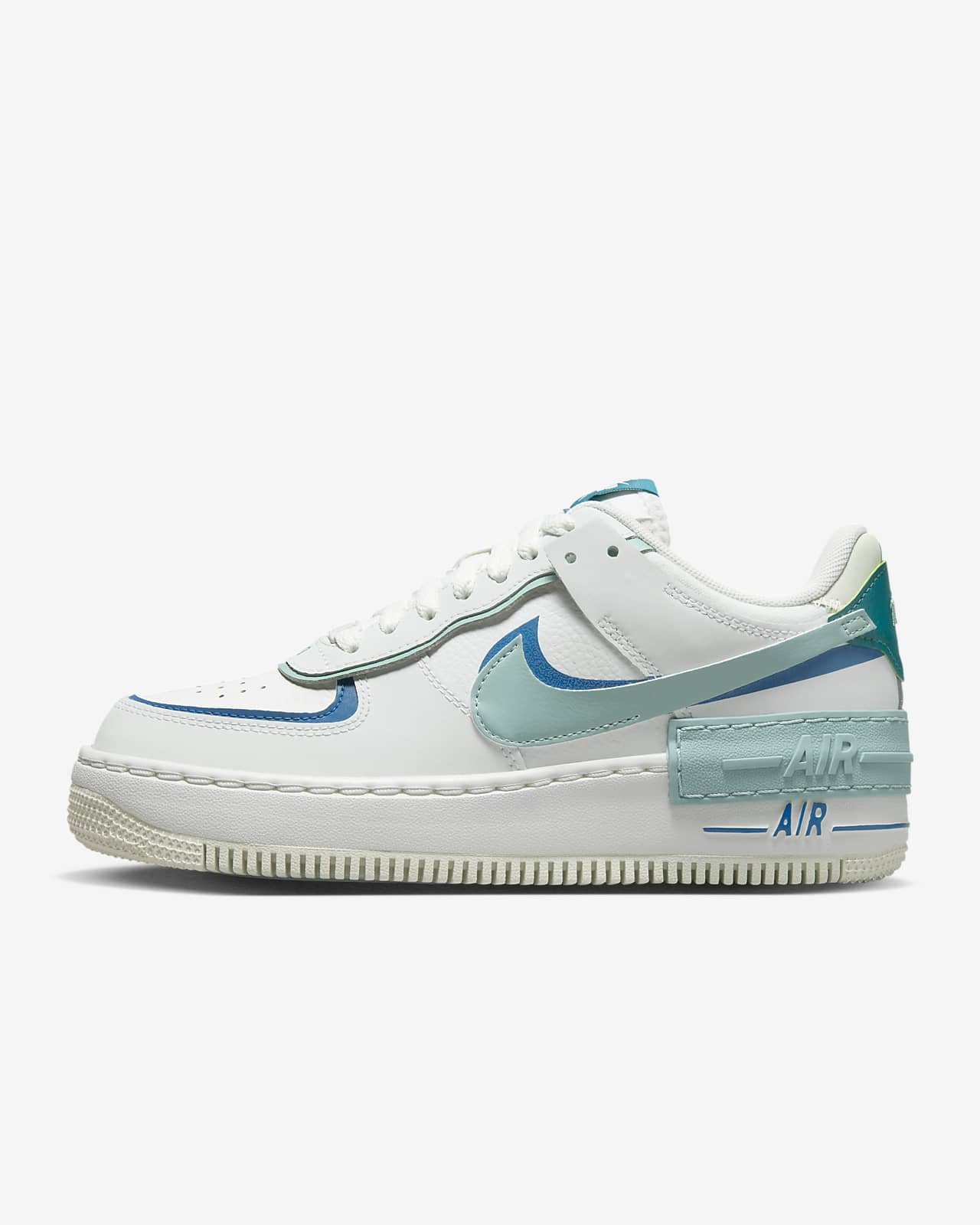 Nike Air Force 1 Shadow sneakers in white/glacier blue