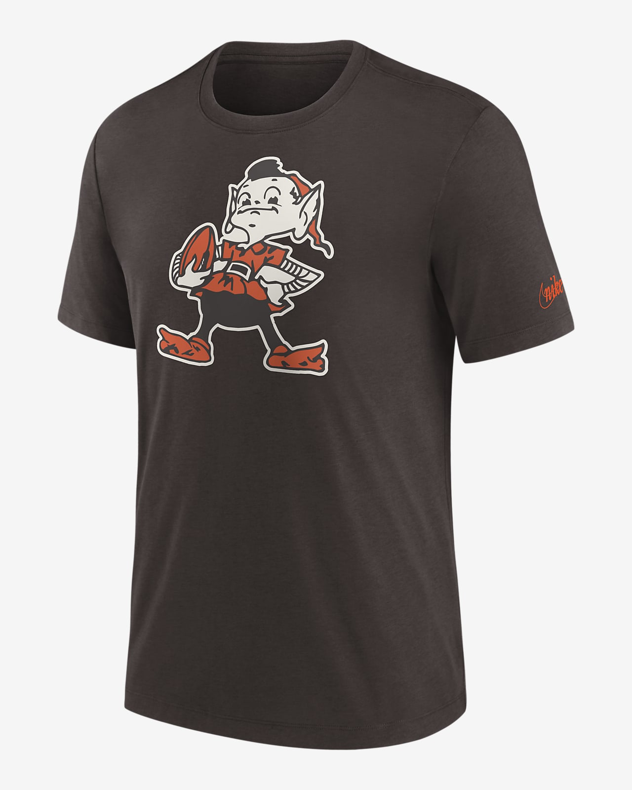 Nike Men's Cleveland Browns Rewind Logo T-Shirt - Brown - M Each