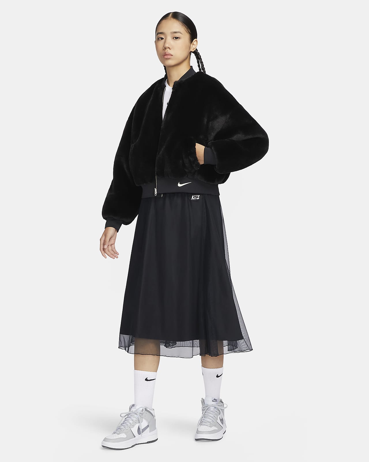 Nike faux cheap fur coat