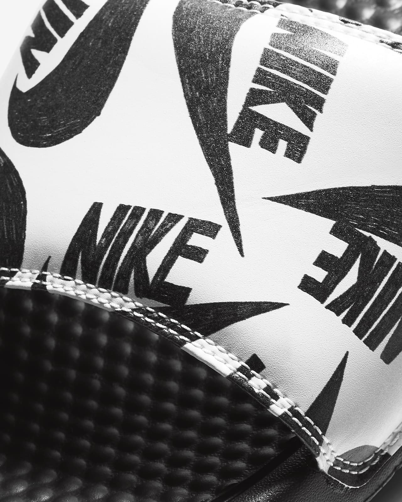 sandalias nike blanco y negro