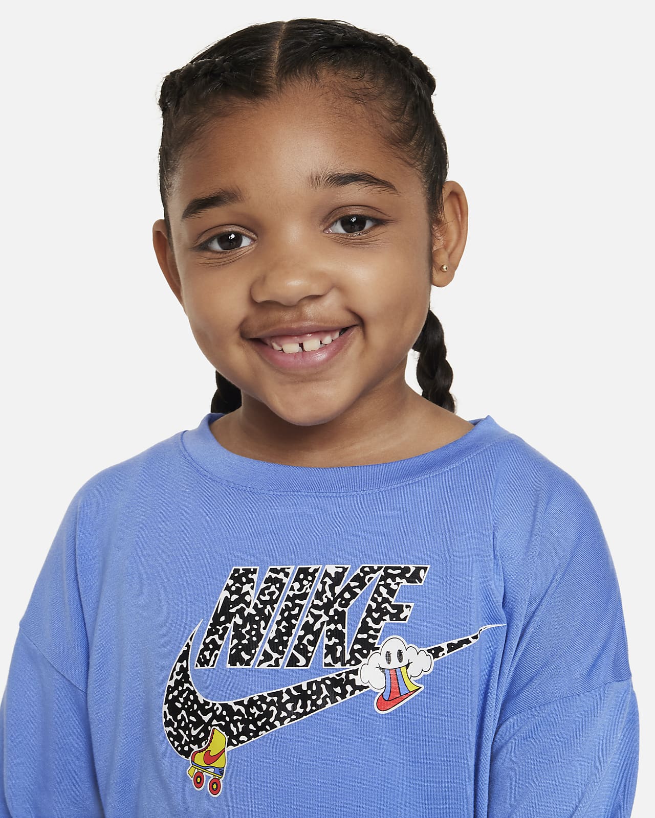 Nike Notebook Print Long Sleeve Knit Top Little Kids Top.