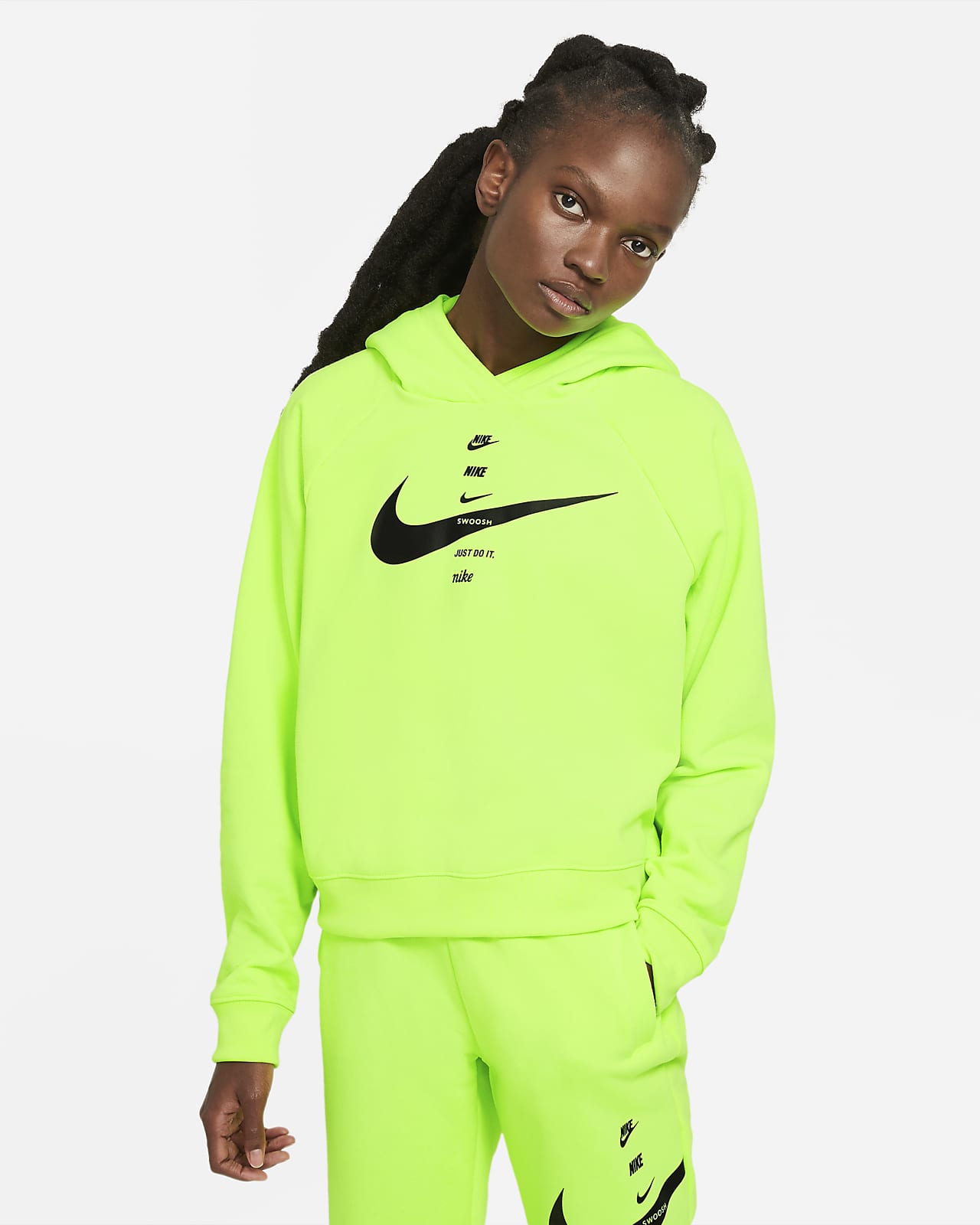 neon nike hoodie womens