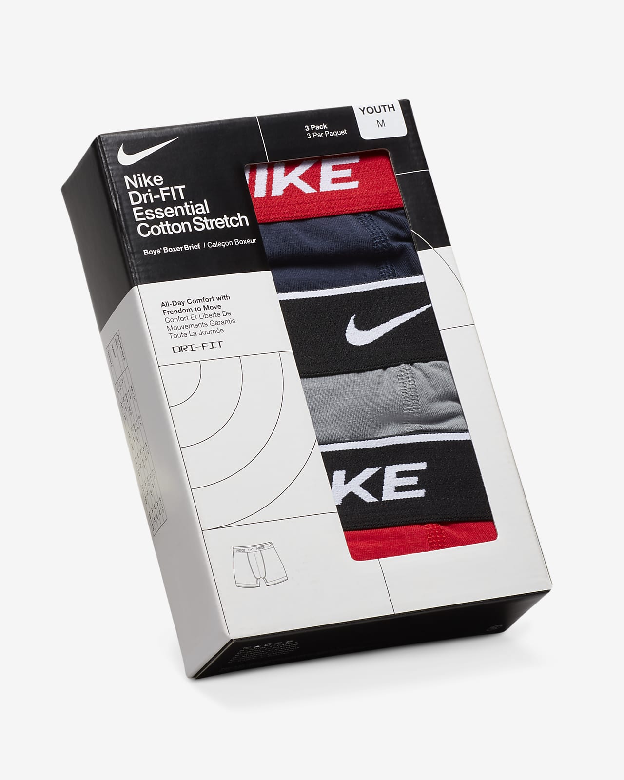 Nike Little/Big Boys 6-20 JDI Print Dri-FIT Boxer Brief 3-Pack