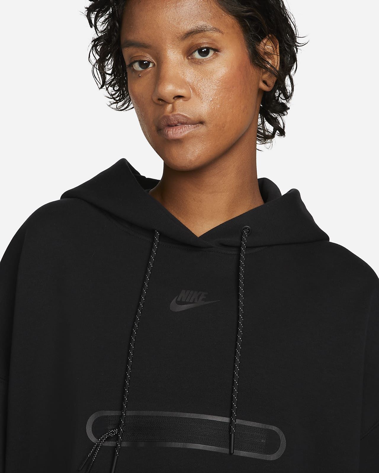 waarschijnlijk heelal NieuwZeeland Nike Sportswear Tech Fleece Korte extra oversized hoodie voor dames. Nike BE