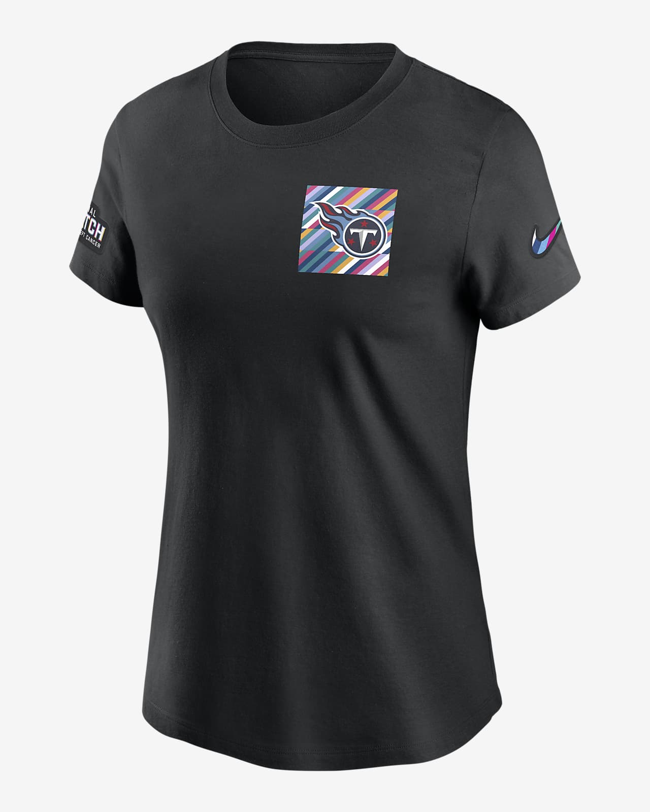 Tennessee Titans Crucial Catch Sideline Nike Women's NFL T-Shirt in Black, Size: Medium | 24300AZUW-ARJ