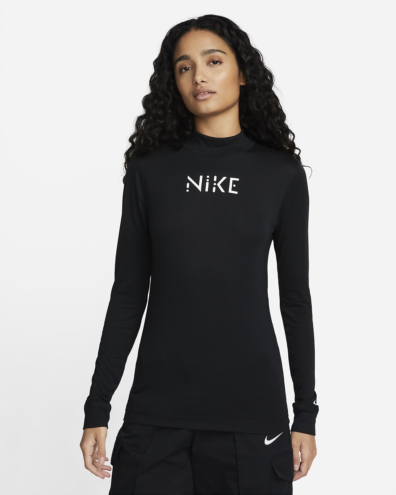Williams Design Crew Women's Slim-fit Mock-neck Long-sleeve T-shirt. Nike IN