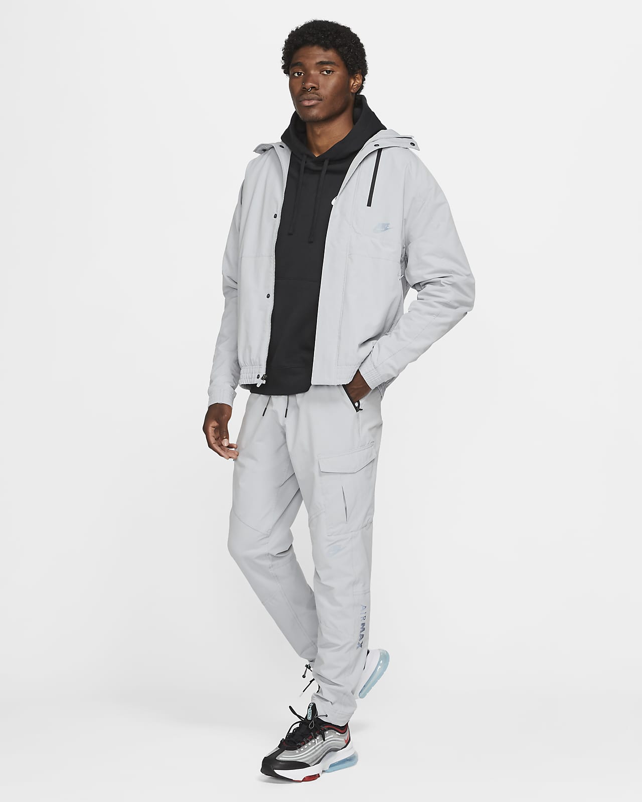 nike air jacket grey