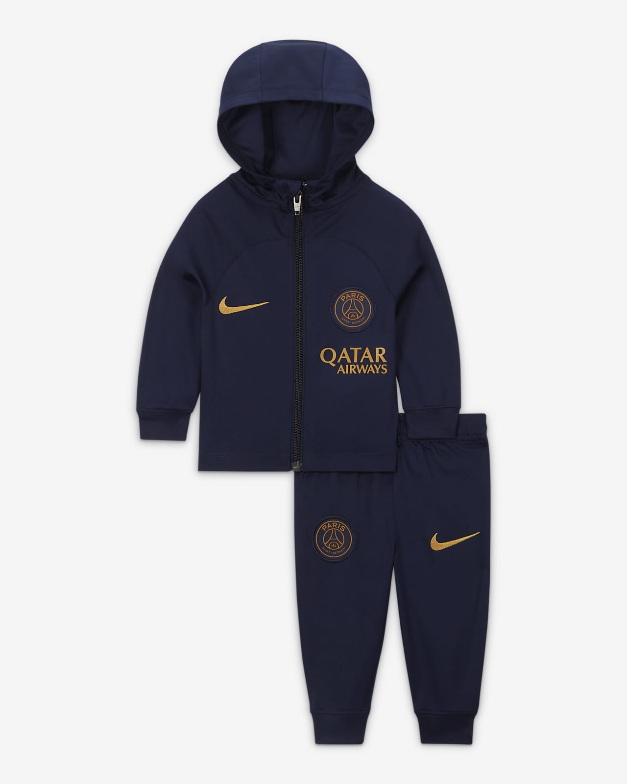 Paris Saint-Germain Strike Nike Dri-FIT-tracksuit med hætte til babyer/småbørn
