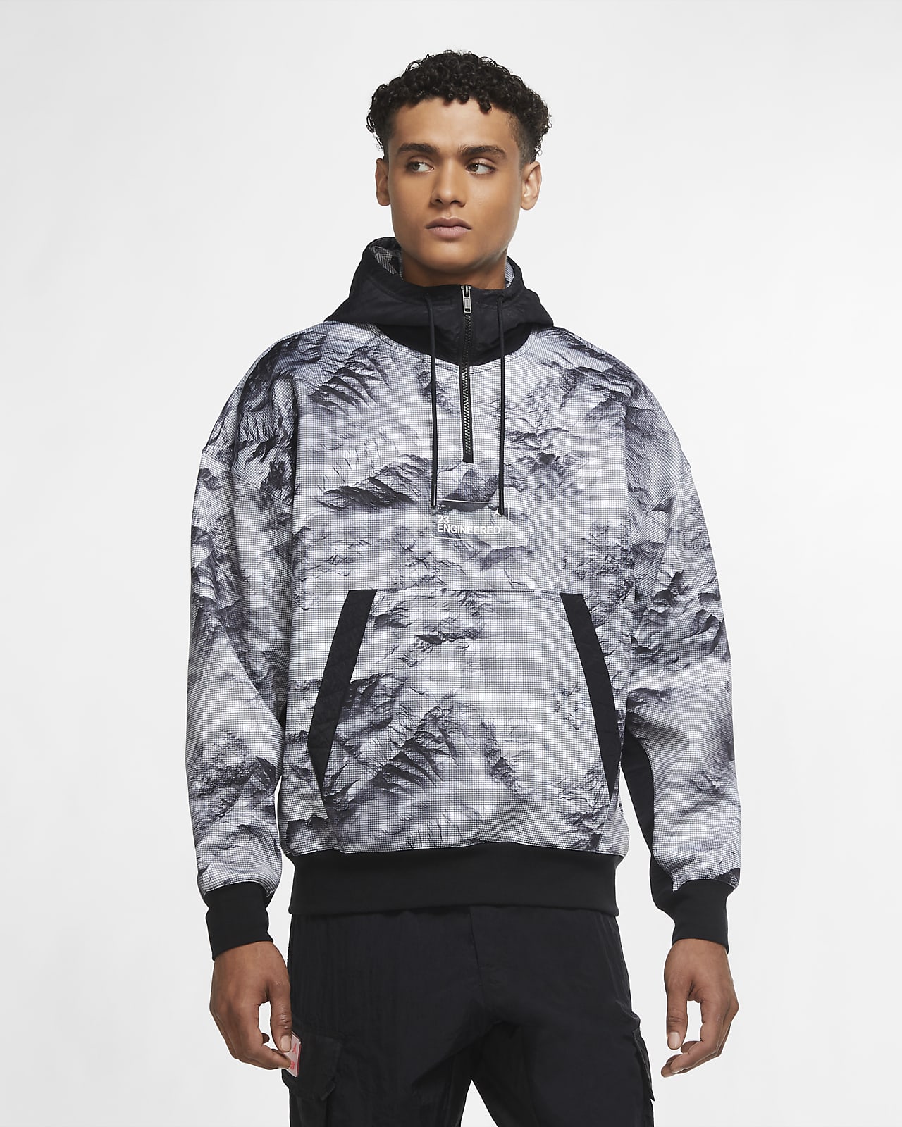 Printed Pullover Hoodie. Nike BG