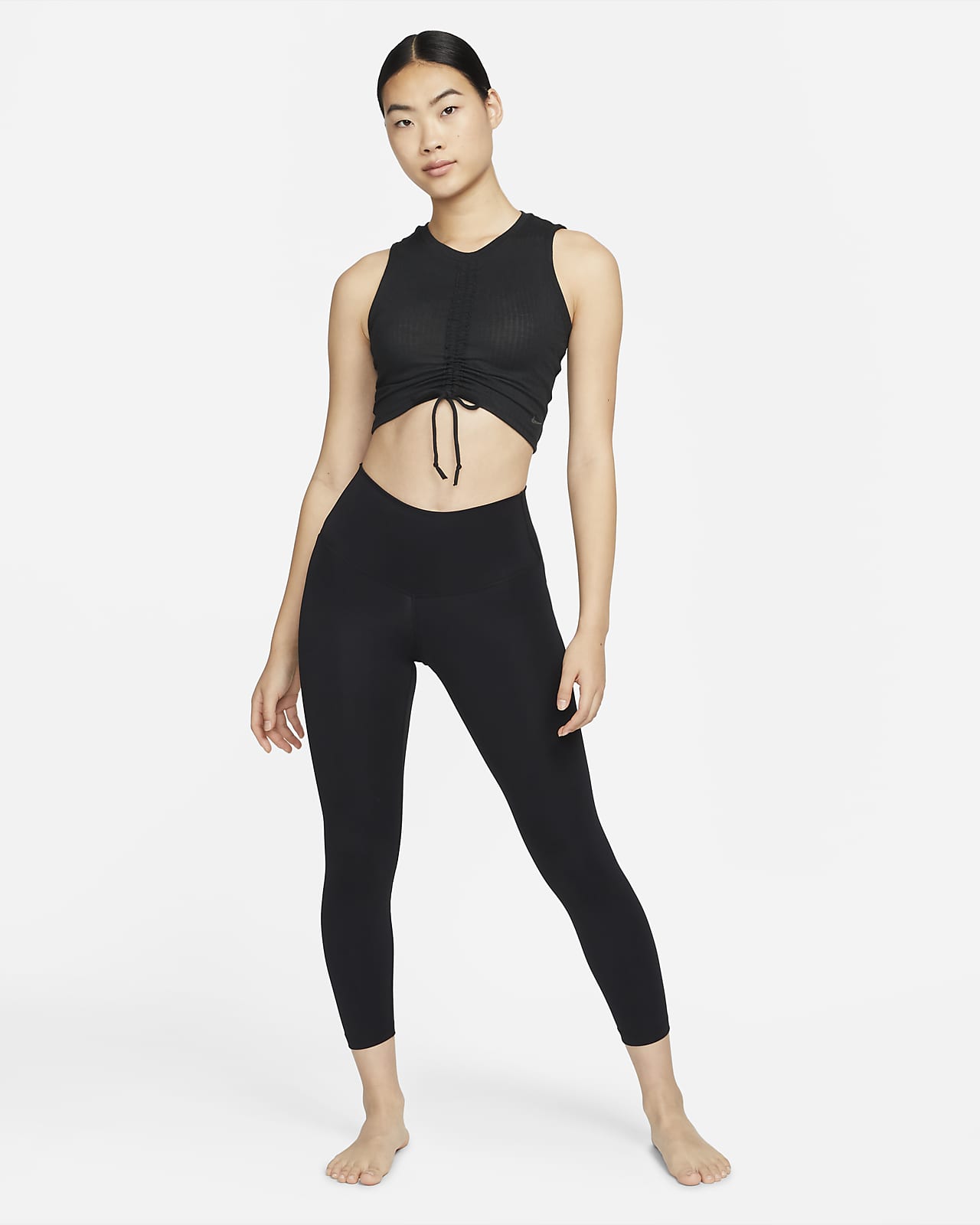 Nike Yoga Dri-Fit Luxe Women's 1X High Rise 7/8 Legging Black Tan DR0824-010