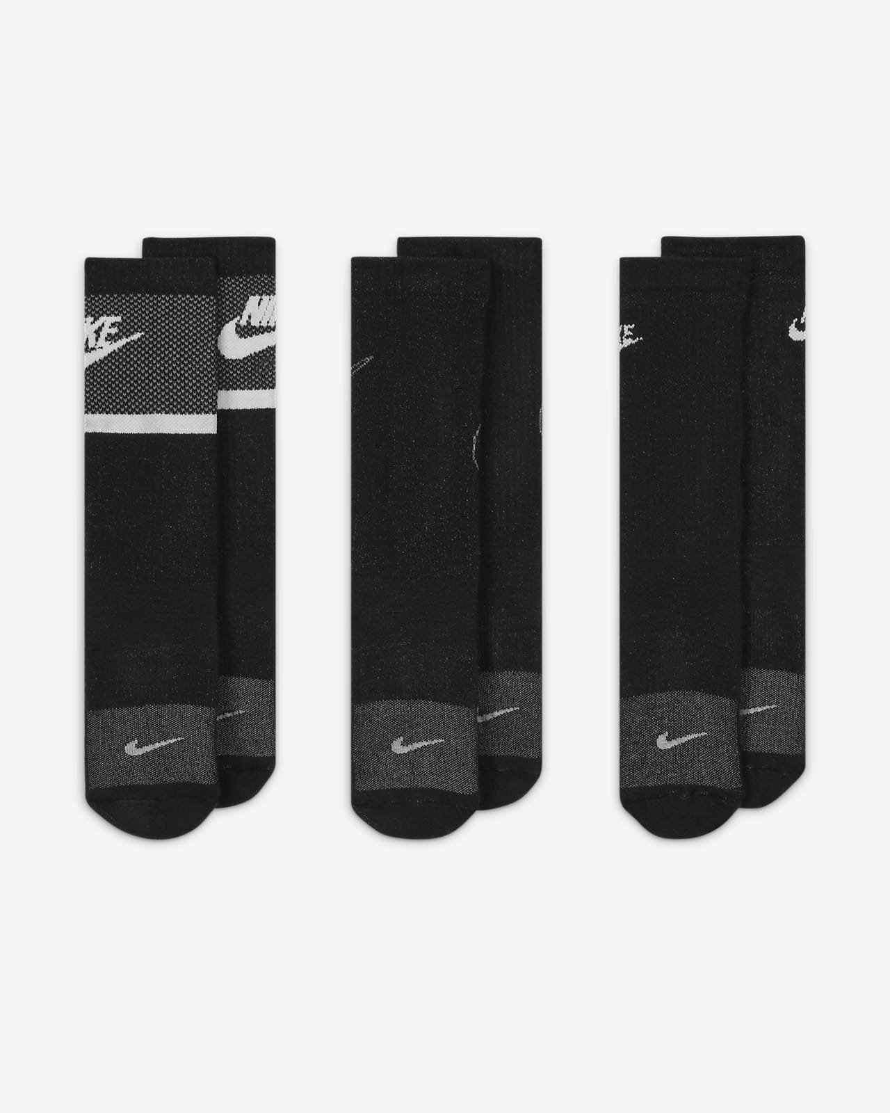 Nike Everyday Kids' Cushioned Crew Socks (3 Pairs). Nike ID
