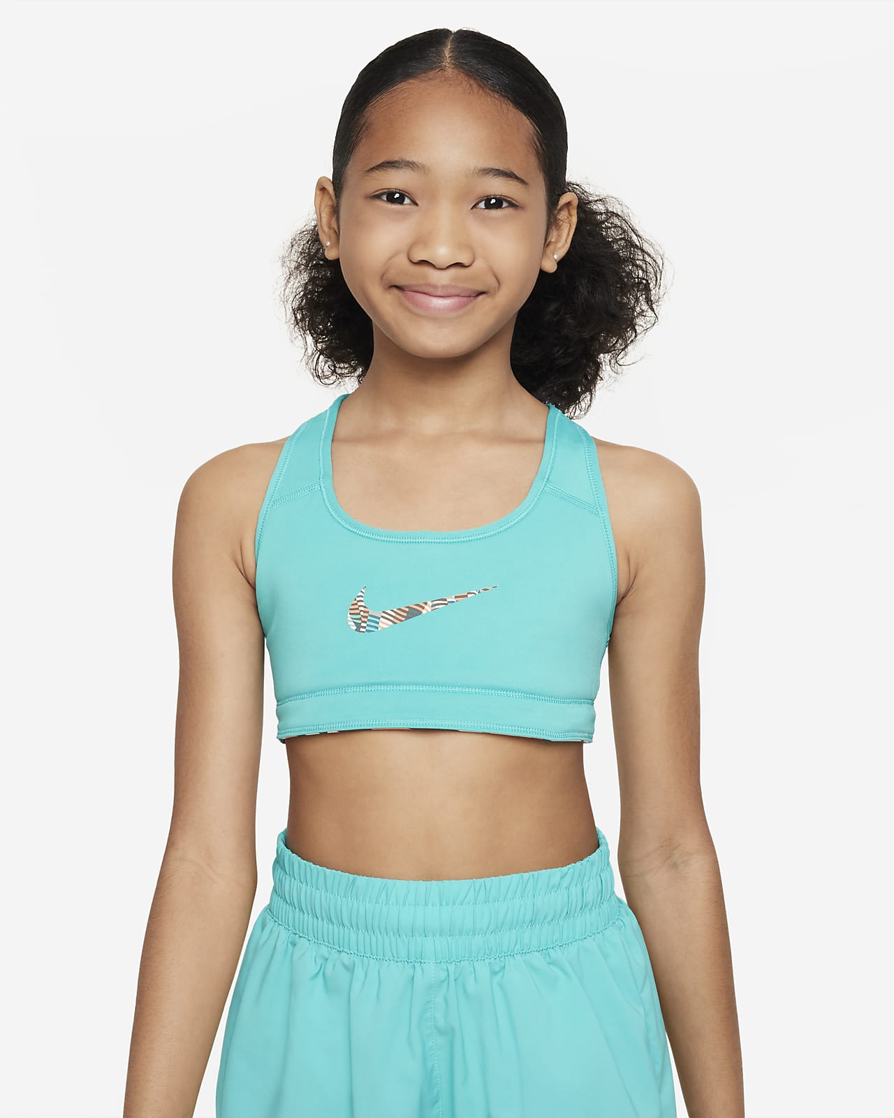  Nike Girl's Swoosh Print Reversible Bra (Little Kids/Big Kids)  Archaeo Pink/Canyon Rust/White LG (14-16 Big Kid): Clothing, Shoes & Jewelry