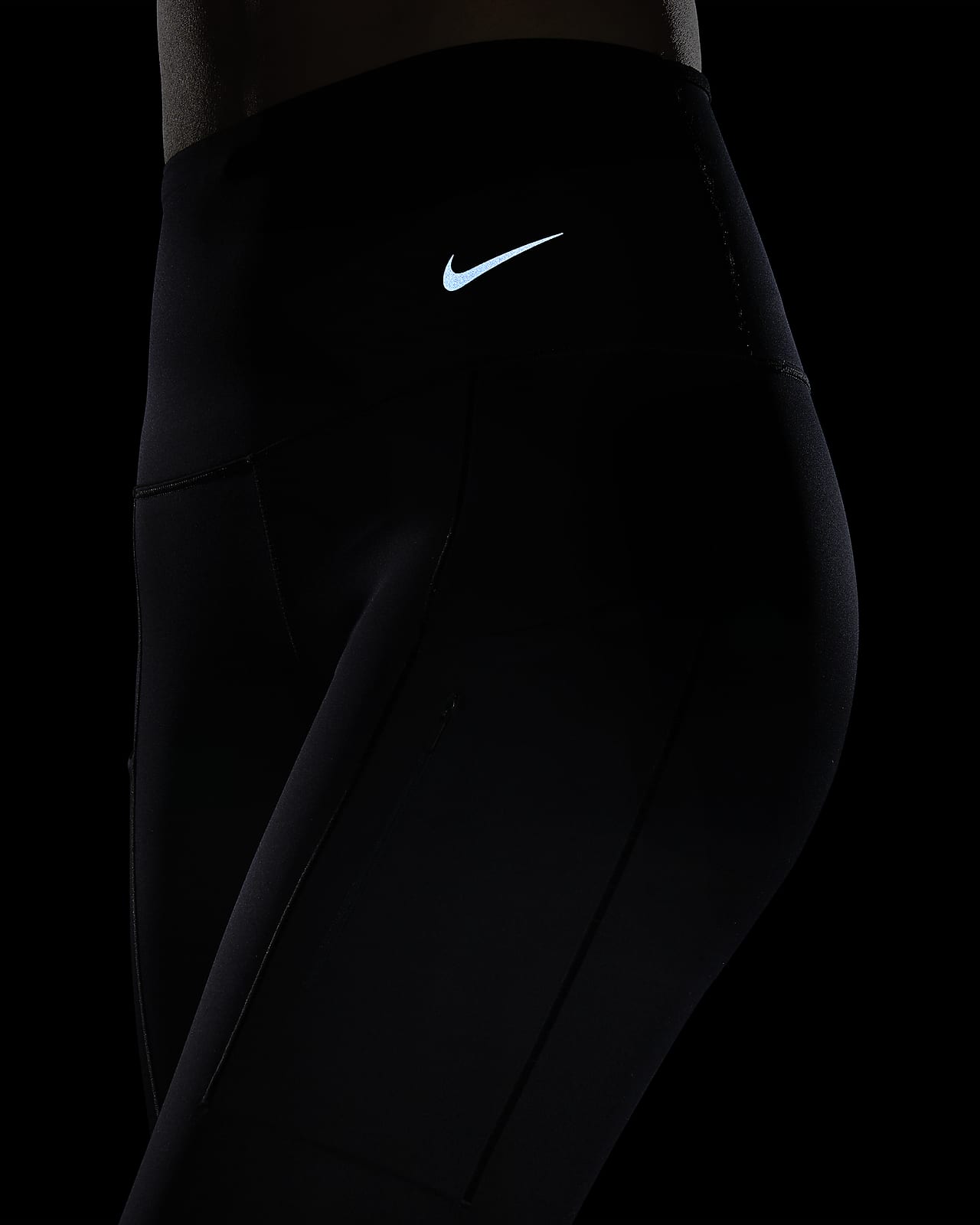 Nike Women's Femme High Rise Black/Metallic Gold Leggings (CZ9282