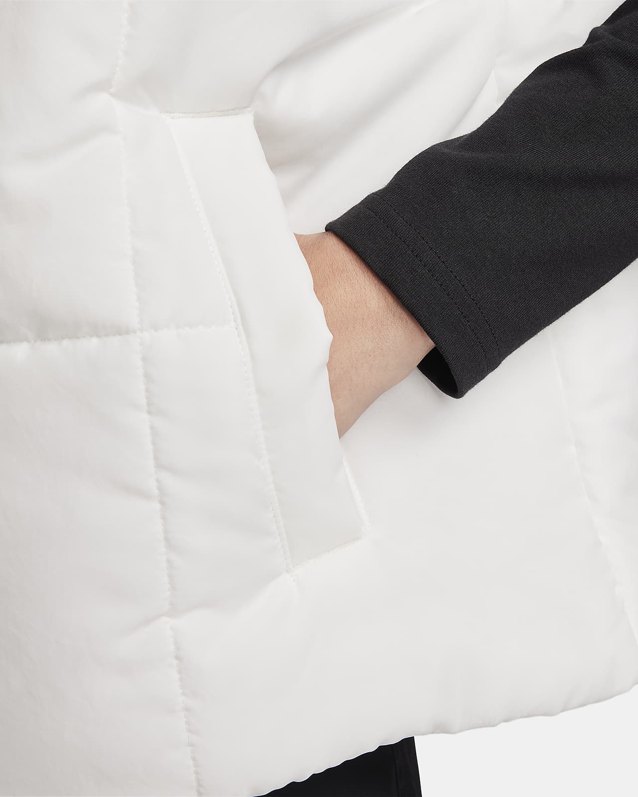 $110 Calvin Klein Women's White Fur-Trim Hooded Puffer Vest Jacket Size  Medium