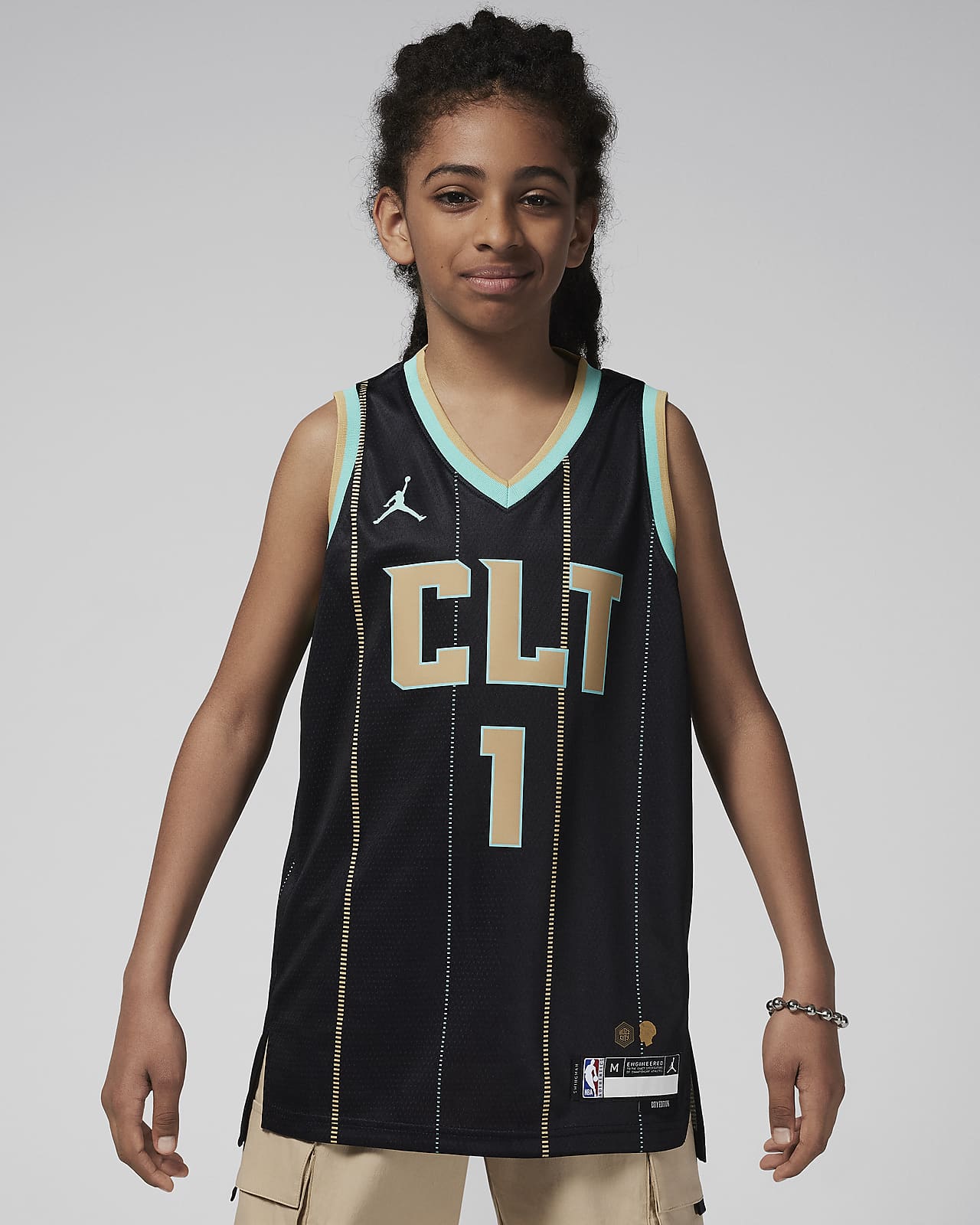 LaMelo Ball Charlotte Hornets 2022/23 City Edition Jordan Dri-FIT NBA Swingman-spillertrøje til større børn (drenge)