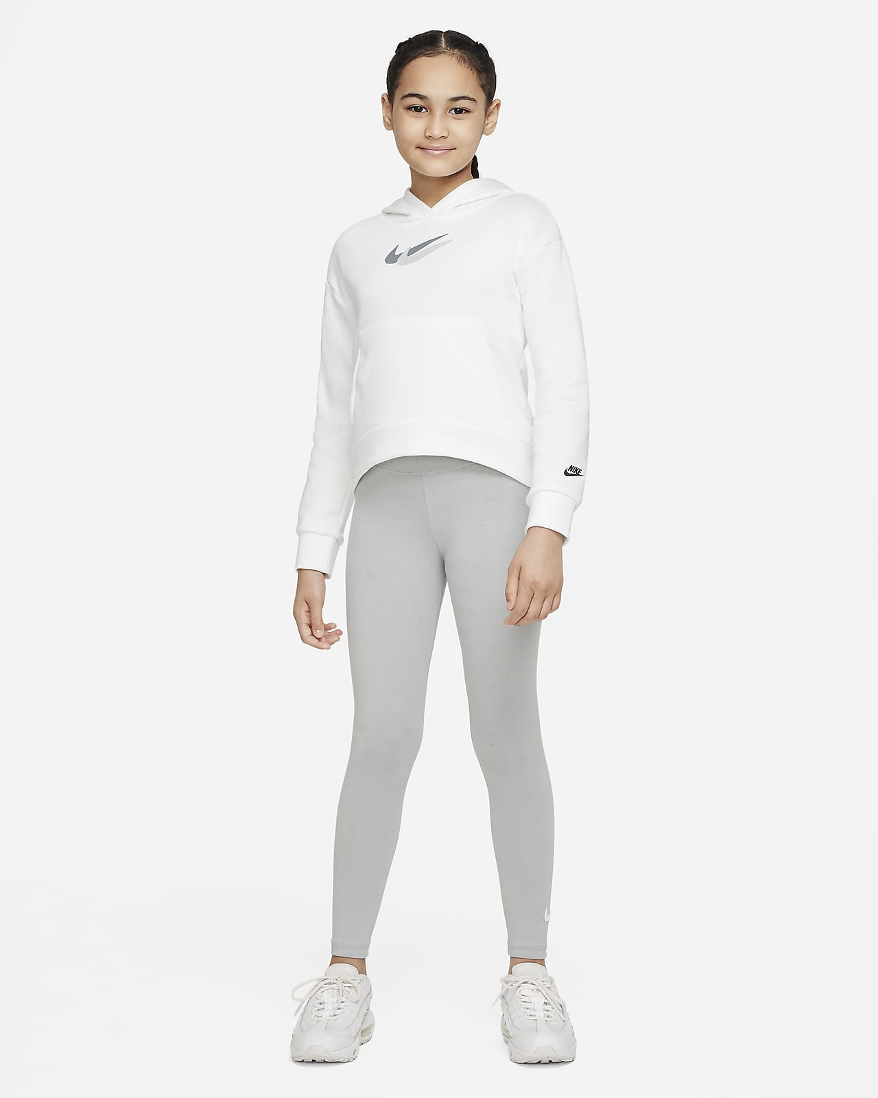 juego partes Metropolitano Nike Sportswear Sudadera con capucha de tejido Fleece - Niña. Nike ES