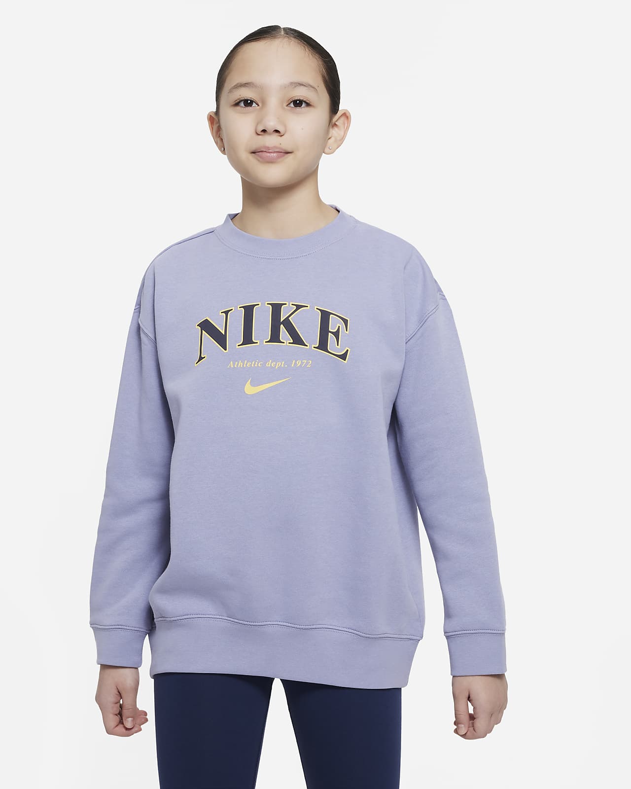 Overdimensioneret Nike Sportswear-sweatshirt til større børn (piger).
