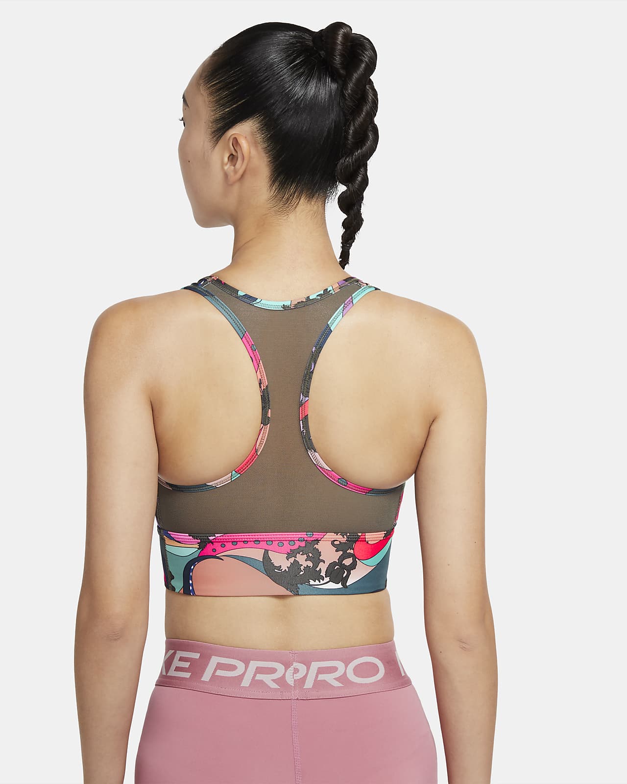Nike Swoosh Icon Clash Women's Medium-Support 1-Piece Pad Longline Printed  Sports Bra