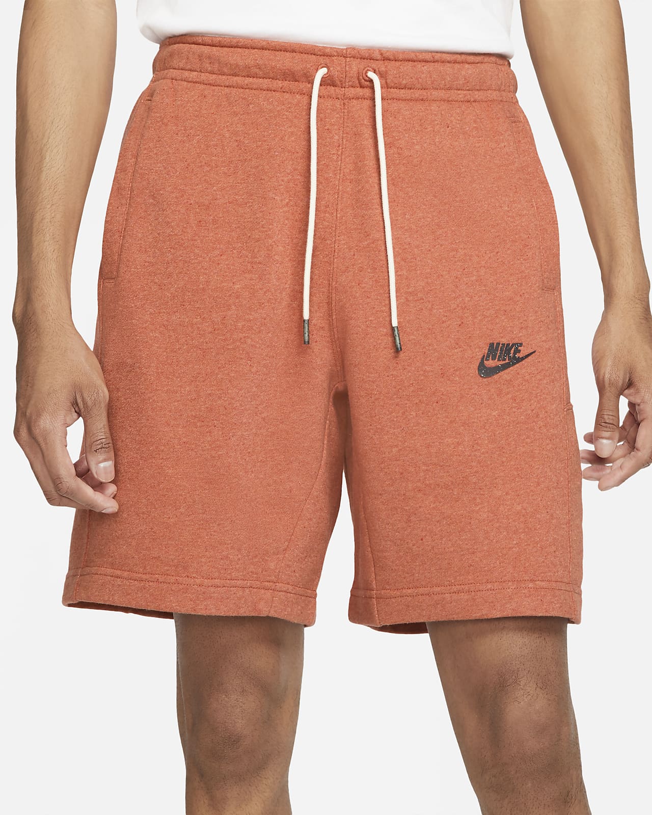 orange nike fleece shorts