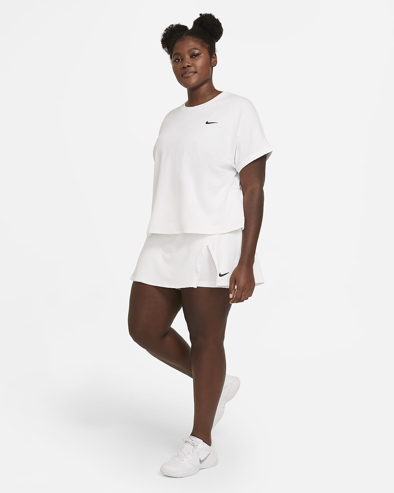 white plus size nike shorts