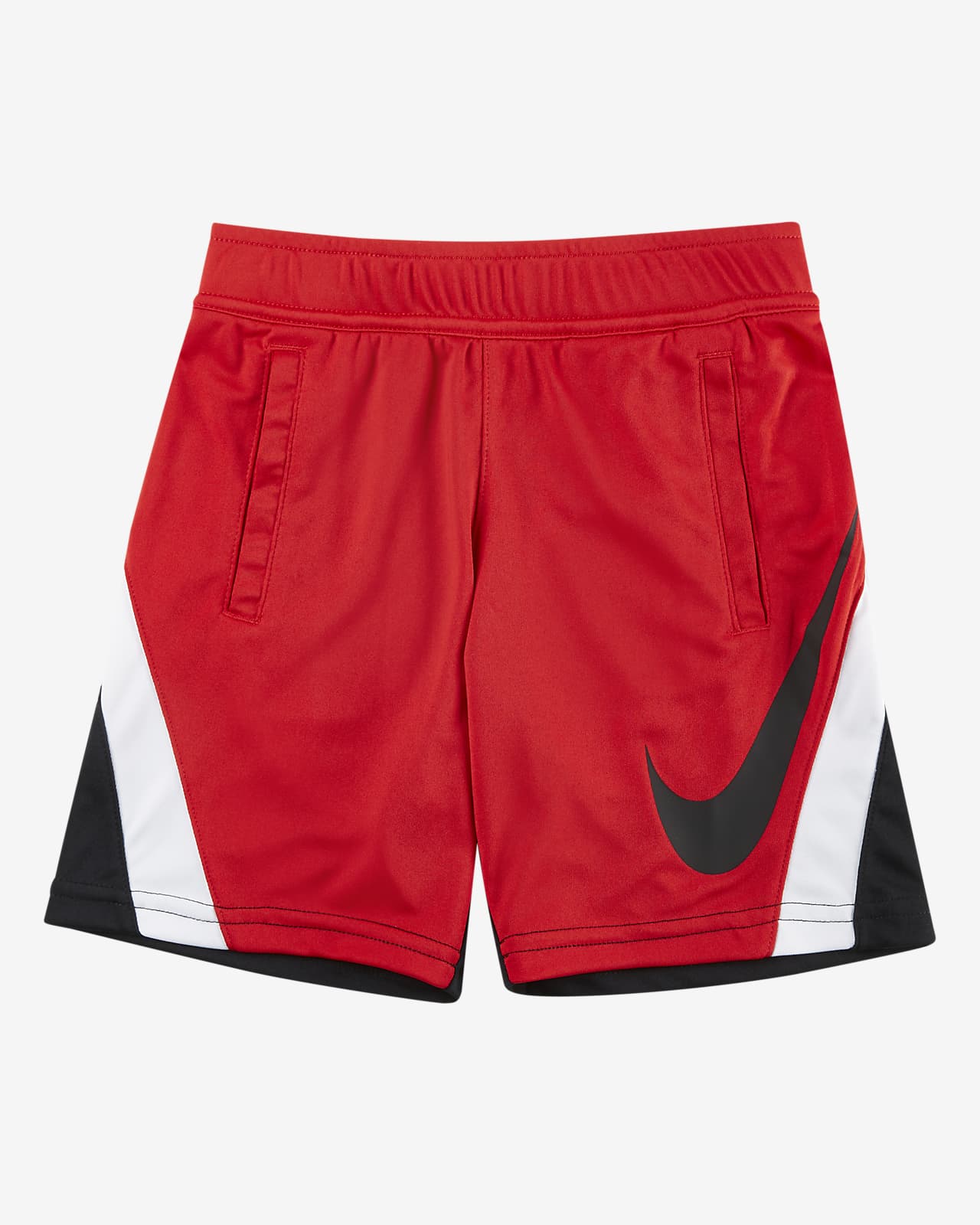 nike dri-fit 幼童短褲採用耐穿針織面料,同時搭載導溼速幹技術,助力