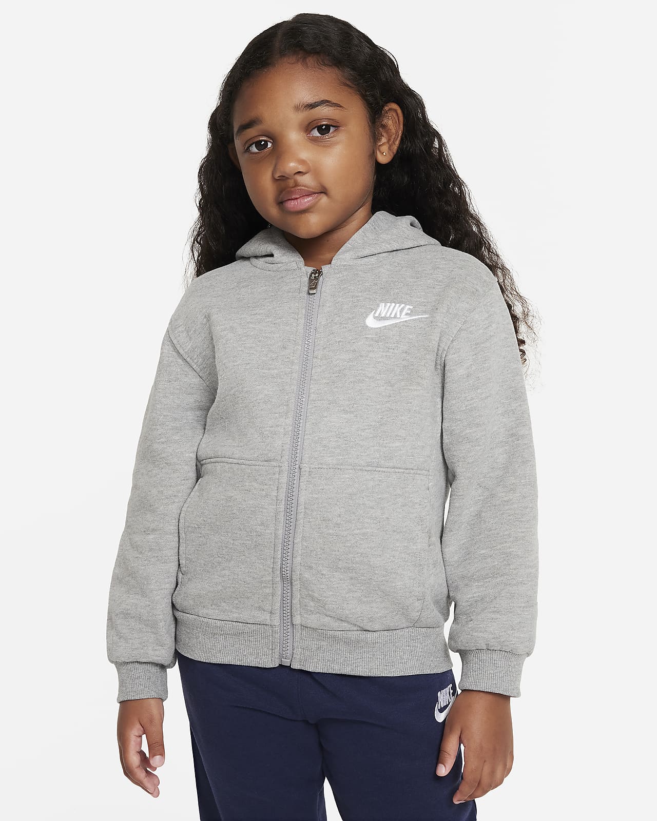 Hoodie. Little Full-Zip Club Nike Fleece Kids Sportswear