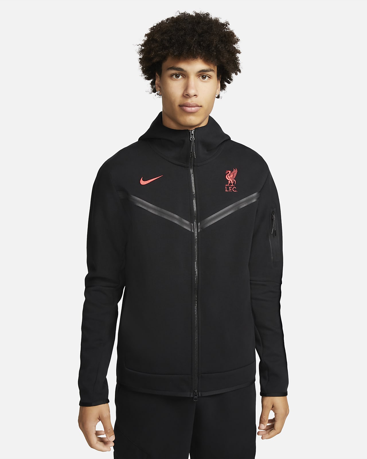 Segunda equipación Liverpool FC Tech Fleece Windrunner Sudadera capucha cremallera completa - Hombre. Nike ES