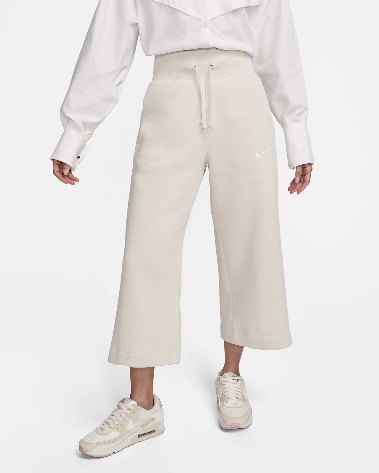 Petite Cropped Stretch Trousers in White | Roman UK