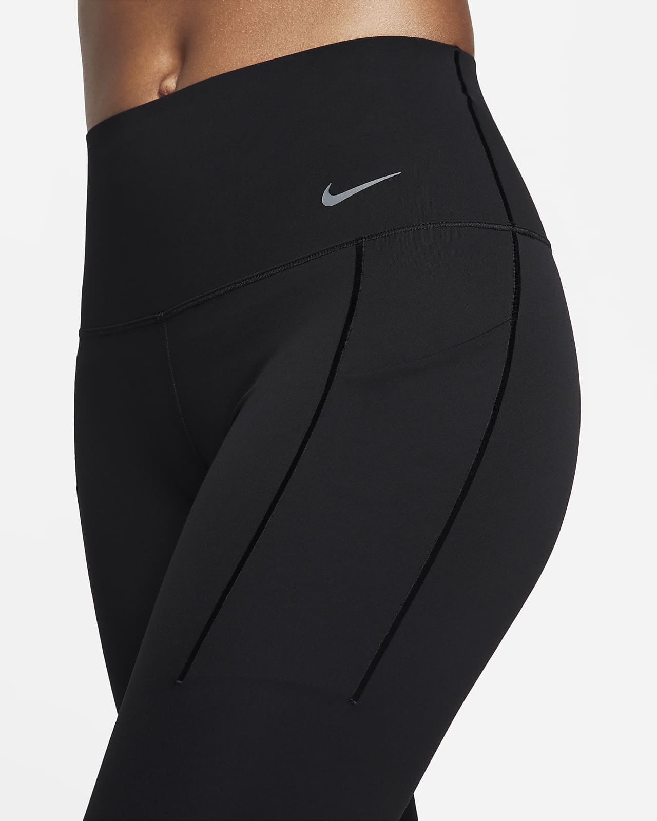 NIKE POWER LEGENDARY Tight Fit Training Tights Ankle Zip MID RISE DRI-FIT
