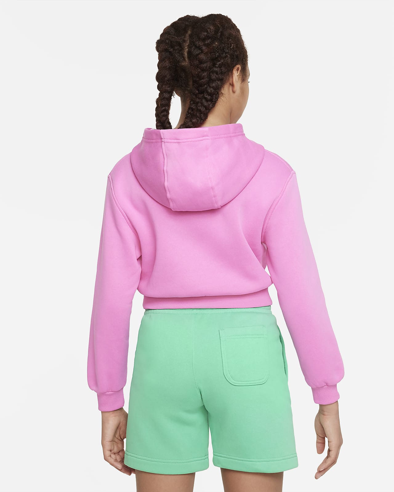 Hoodie. Big Nike Club Crop Sportswear (Girls\') Fleece Kids\'