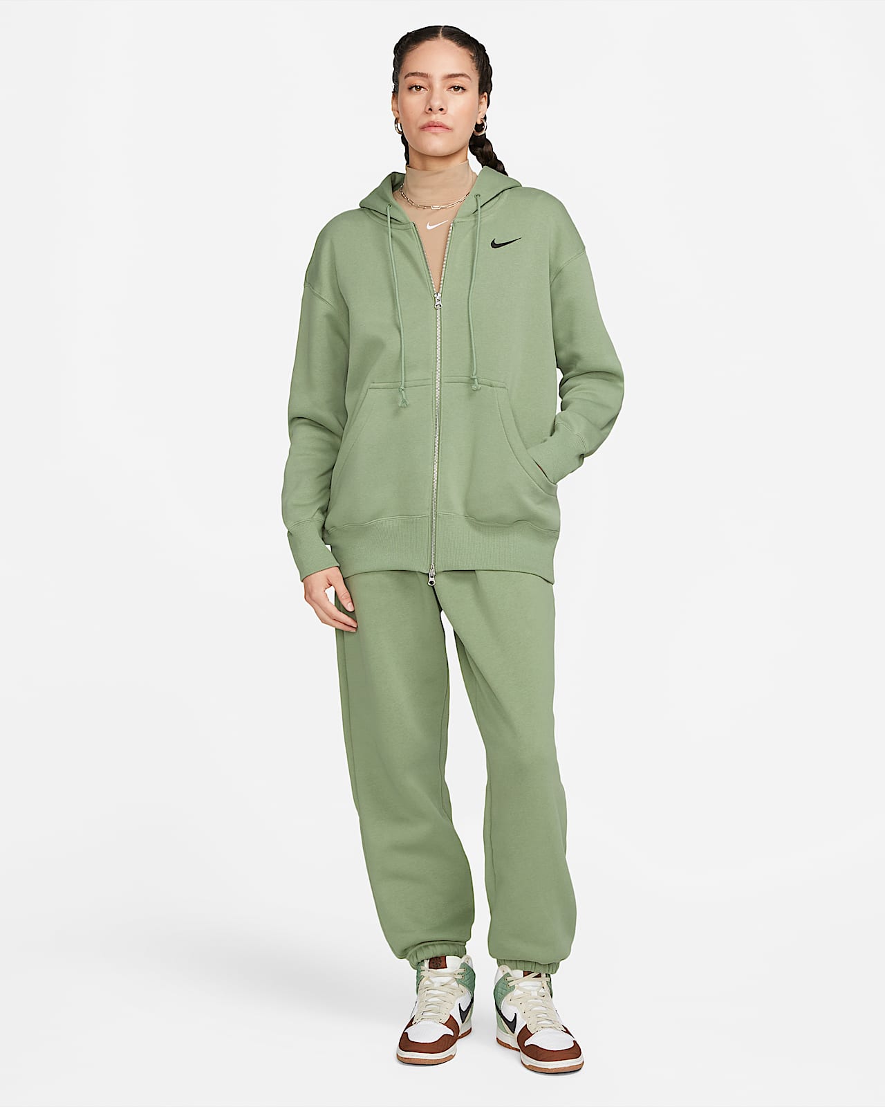 Nike Sportswear Phoenix Fleece Women's Oversized Full-Zip Hoodie. Nike LU