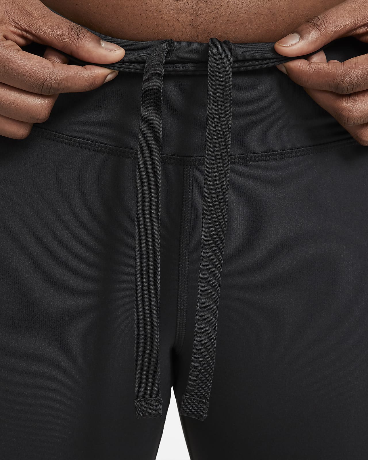EUC Nike Dri-Fit Tight Leggings Women Black Cropped Drawstring