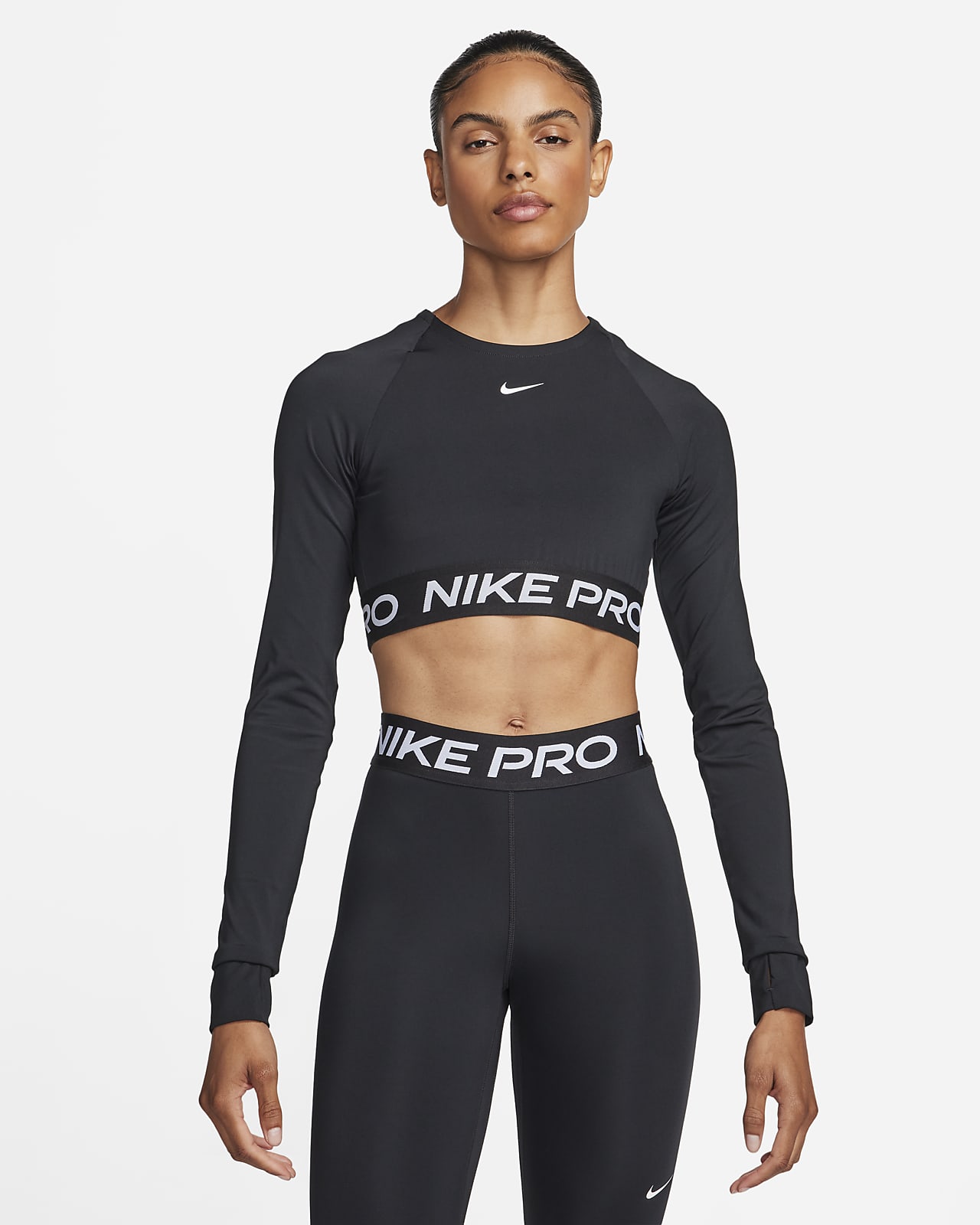Camisola recortada de manga comprida Dri-FIT Nike Pro para mulher