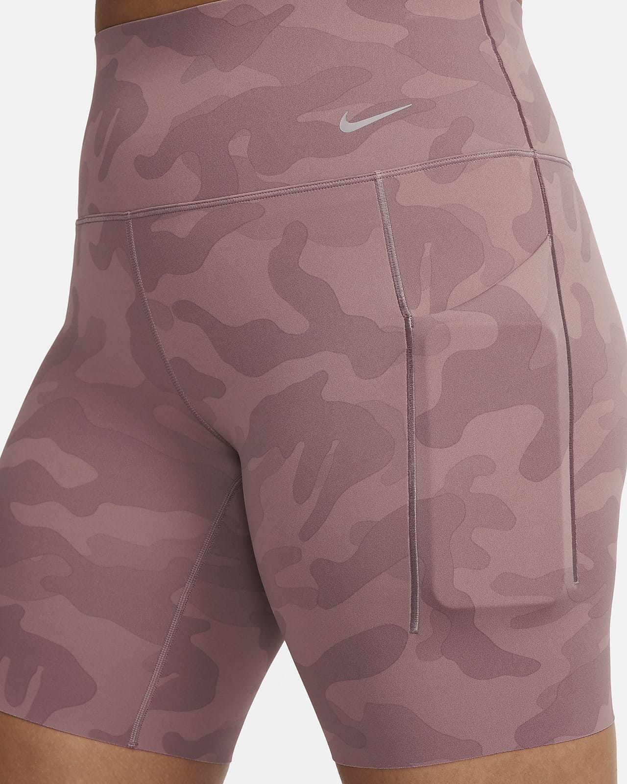 Pockets. High-Waisted Medium-Support Biker Women\'s Shorts with 8\