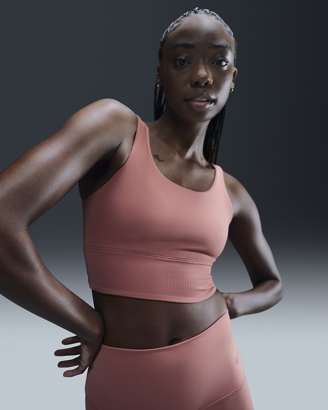 Nike Zenvy Rib Women's Light-Support Padded Longline Sports Bra