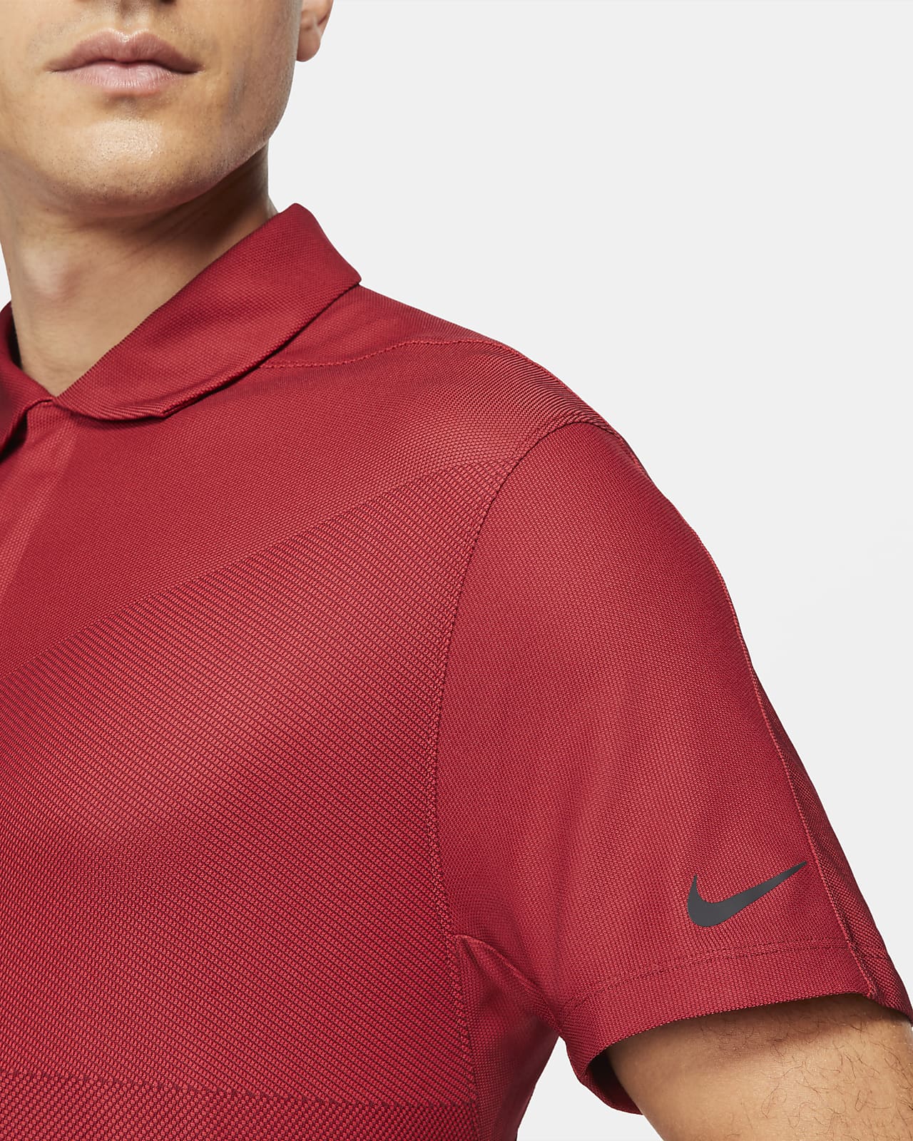 red nike dri fit polo shirt