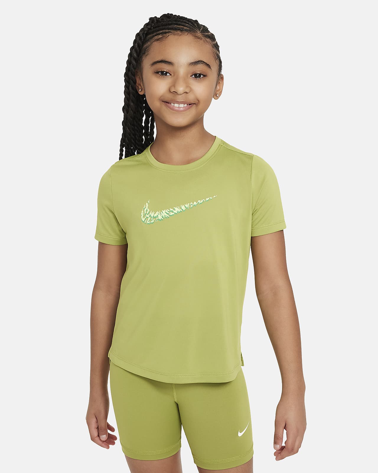 Nike One Big Kids\' (Girls\') Short-Sleeve Training Top.