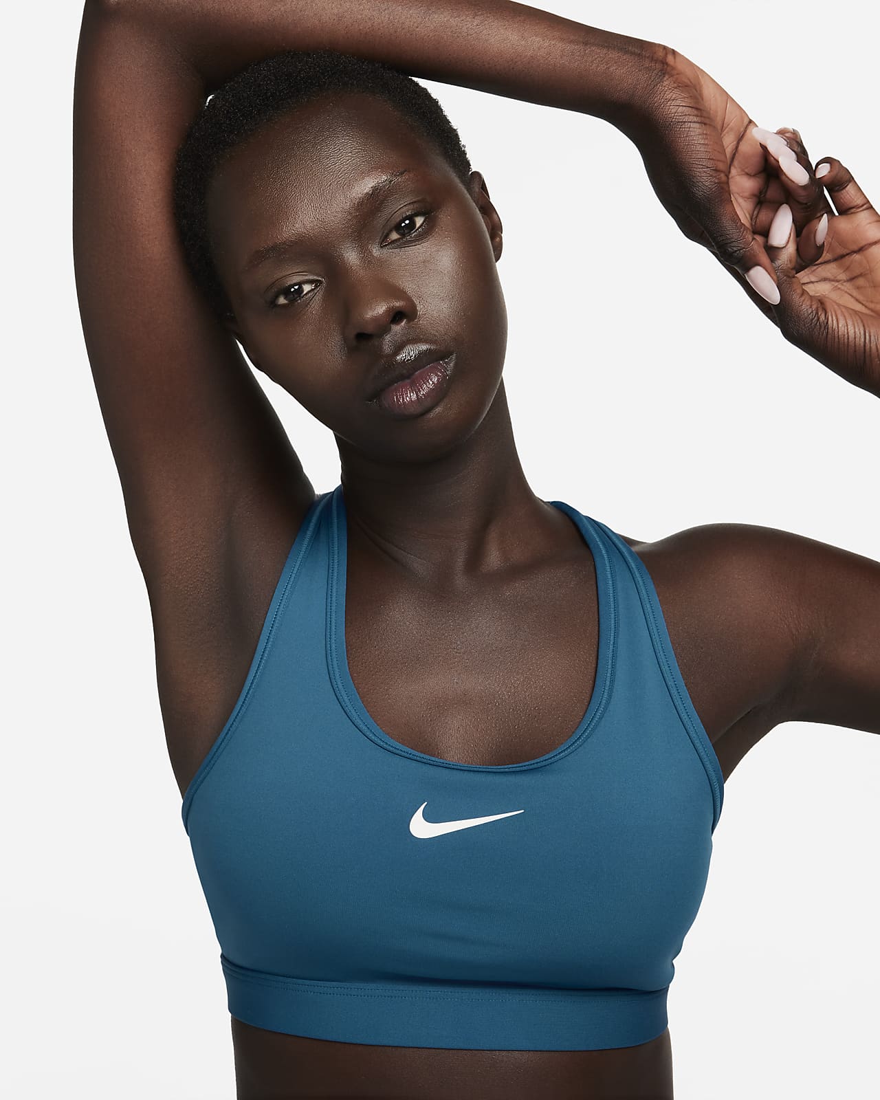Nike Swoosh Medium Support Sport-BH mit Polster für Damen. Nike AT