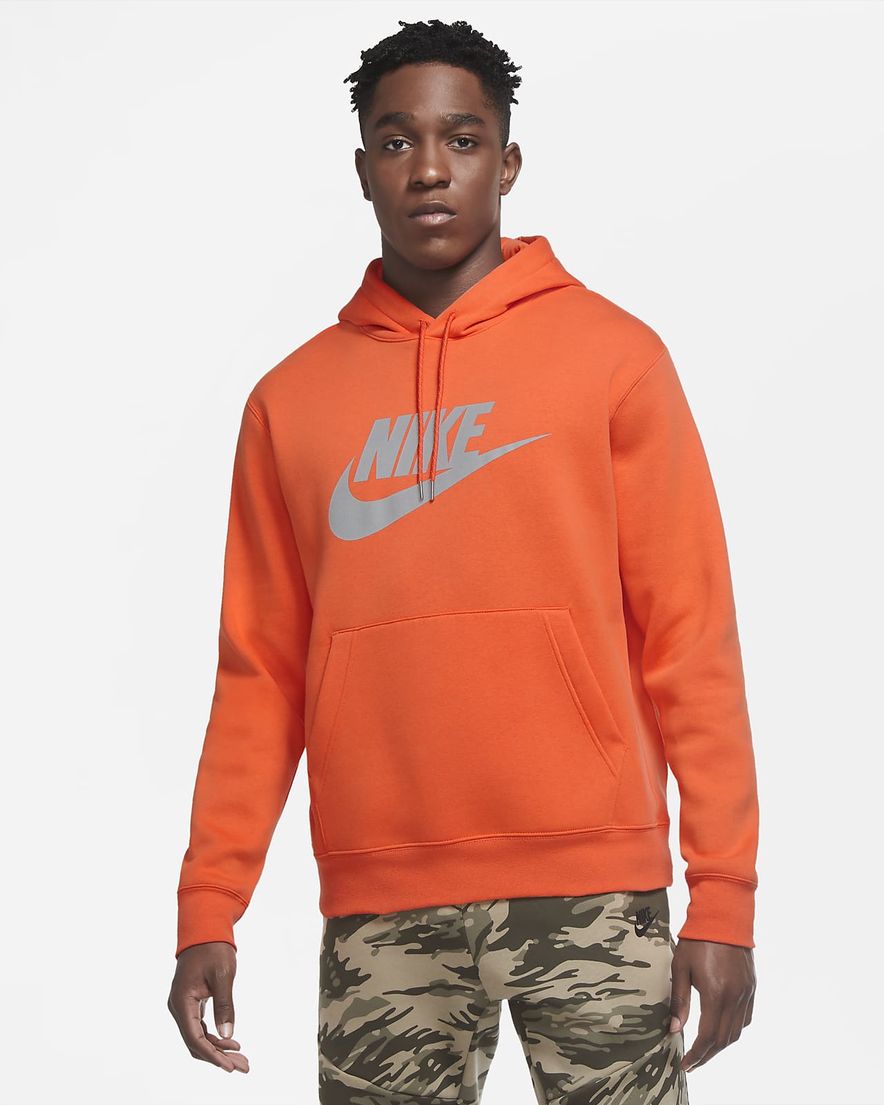 nike men's orange hoodie