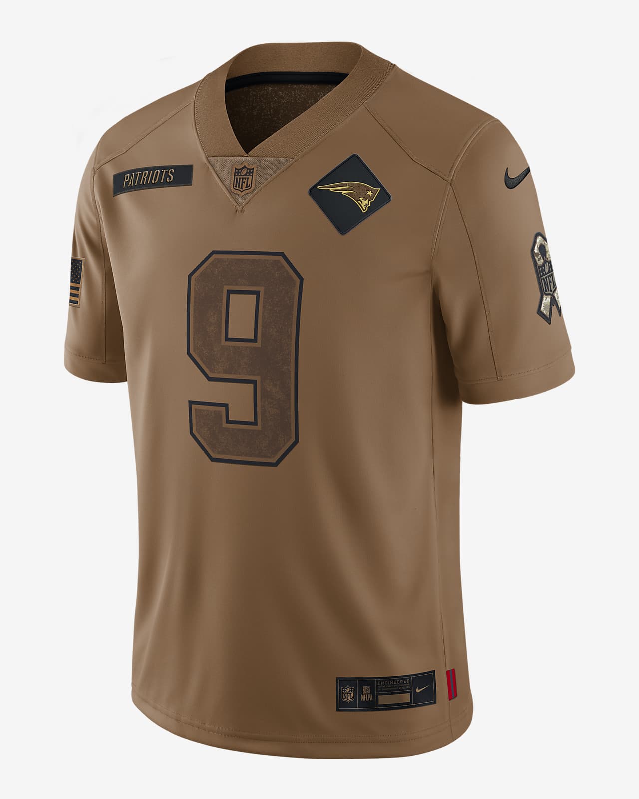 Matthew Judon New England Patriots Salute to Service Nike Men's Dri-Fit NFL Limited Jersey in Brown, Size: Small | 01AV2EAF3L-Z21
