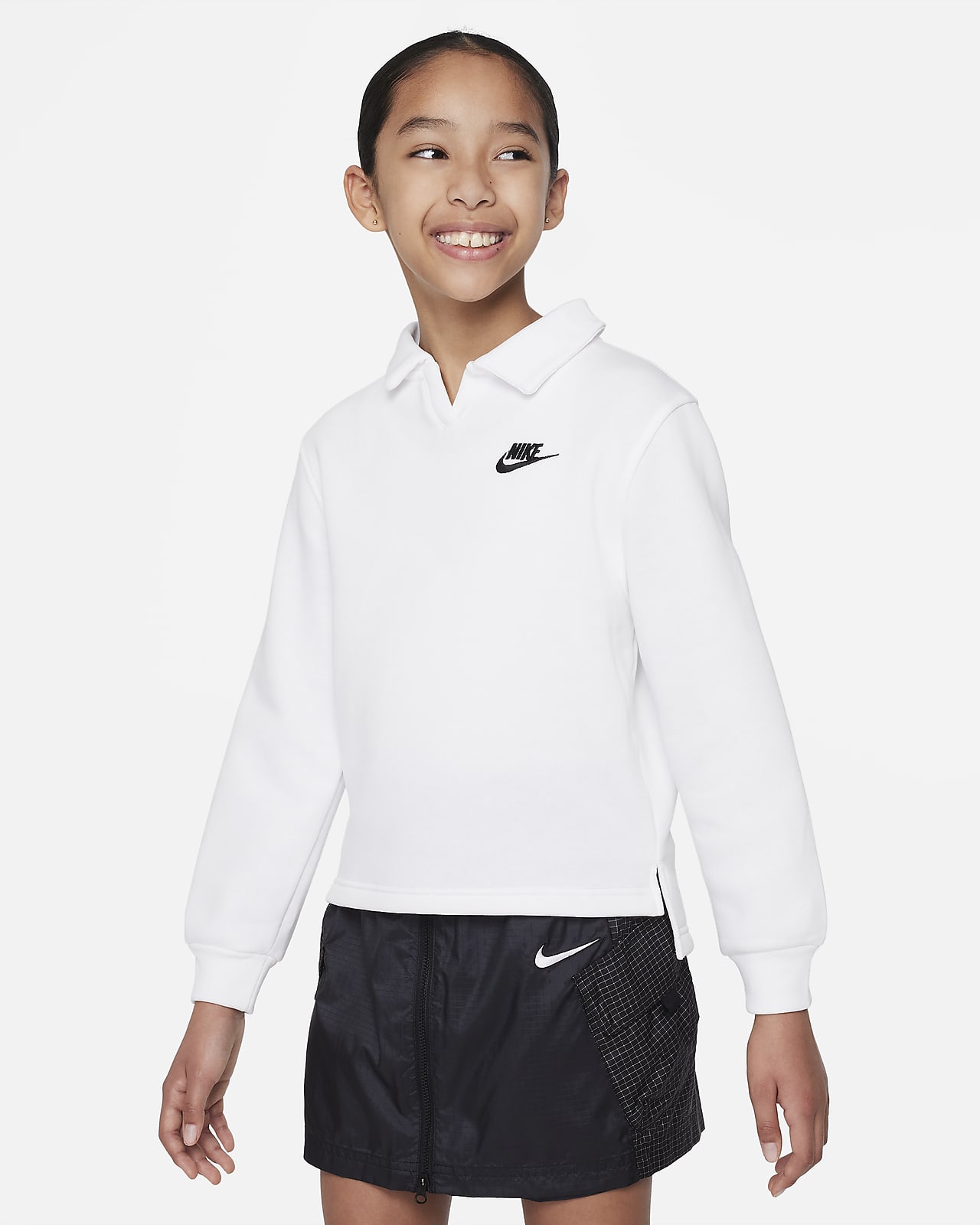 Nike Sportswear Club Fleece Big Kids' (Girls') Polo Top. Nike.com